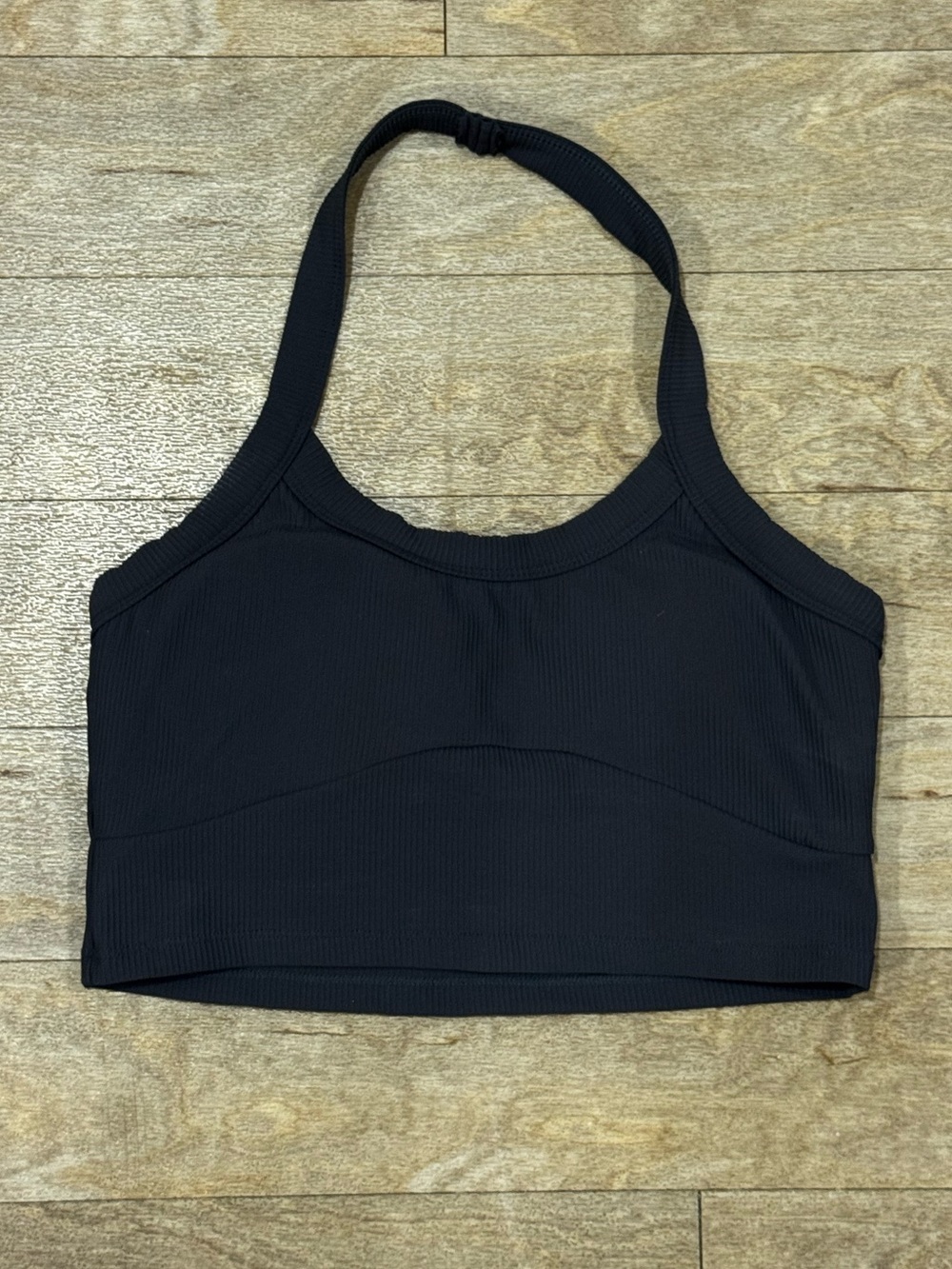 Diosa Fit Ribbed Halter Sports Bra Dark Grey Size Medium